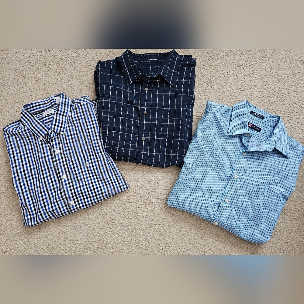 Men's Checkered and Striped Shirt Set